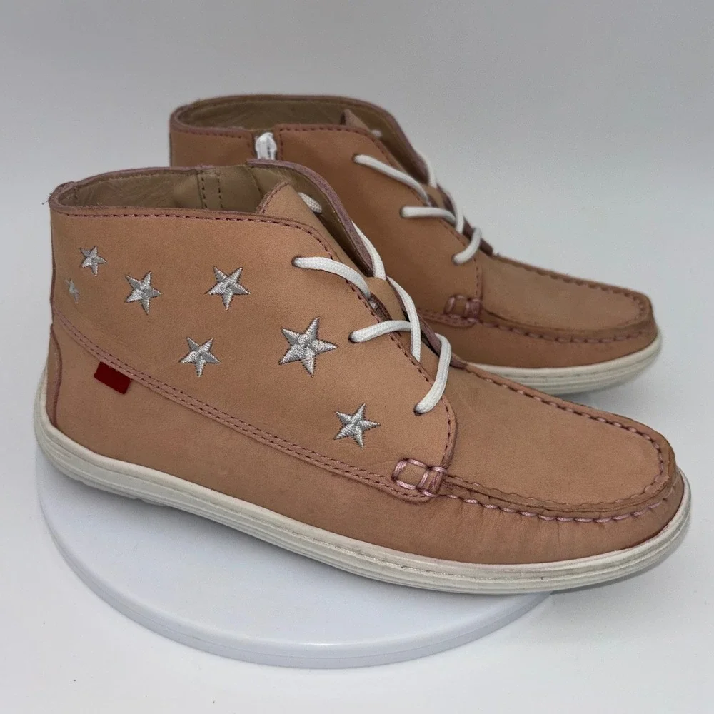 MARC JOSEPH NEW YORK Leather‎ Chukka Boot Ankle Pink Girl Kids Star Unisex 2 NEW